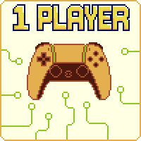 The single player icon from the game, featuring a DualSense controller as well as printed circuit board traces and vias around it